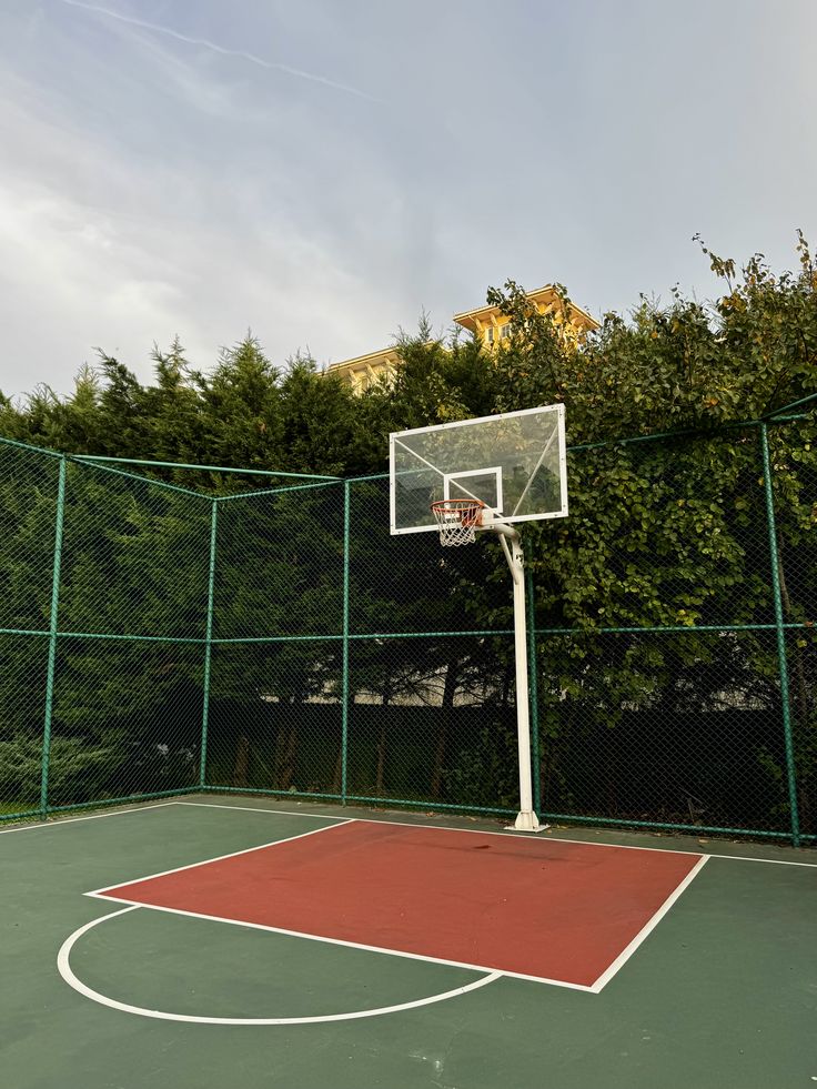 Outdoor basketball court background reference